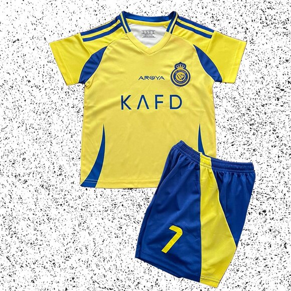 Ronaldo AlNassr #7 Kids' Soccer Jersey Set – Youth Fan Gear (Jersey + Shorts) - Picture 2 of 3